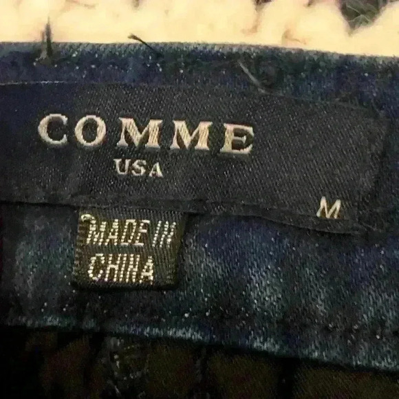 NWT Comme USA Denim Rhinestone Destroyed Skirt - Picture 3 of 10